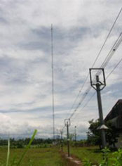 Antena pemancar gelombang menengah di RRI studio Medan (bantuan Jepang)