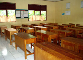 Classrooms, desks and chairs provided